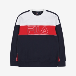 Fila While Line One-on-one - Miesten Hoodie - Laivastonsininen | FI-87653